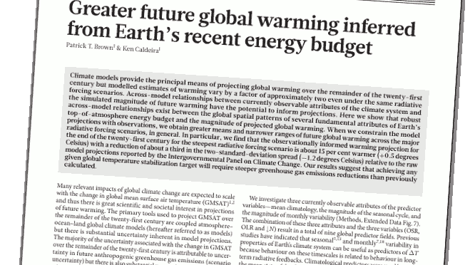 93% risiko for global opvarmning over 4°C i dette århundrede